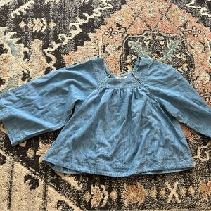 Madewell Denim Flare Sleeve top
